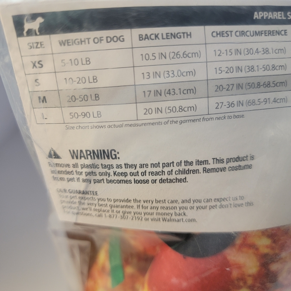 NEW‎ Pizza Slice Costume Pet Size Medium Dog (20-50 lbs) Halloween Vibrant Life - Picture 4 of 6